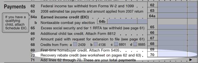Filing Your 2008 Taxes With the Economic Stimulus (Recovery Rebate Credit)