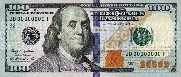New $100 bill design - obverse