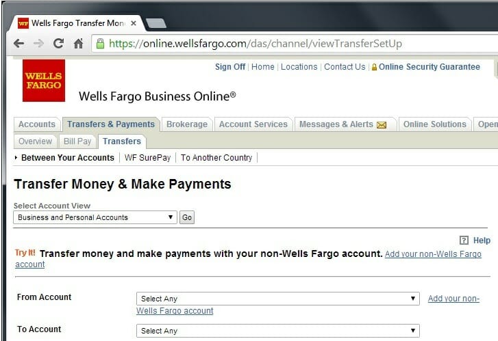 wells fargo online checking account login